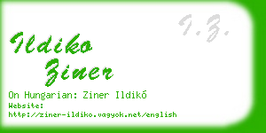 ildiko ziner business card